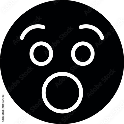 Vector art of surprised shocked face emoji expressing astonishment and disbelief transparent background