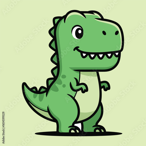 Cute dinosaur cartoon vector icon illustration animal icon isolated flat vector