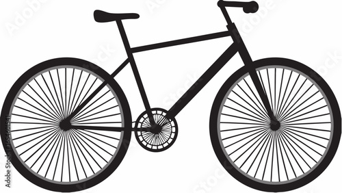 Illustration of a simple bicycle with thin spokes and black frame on a white background design style