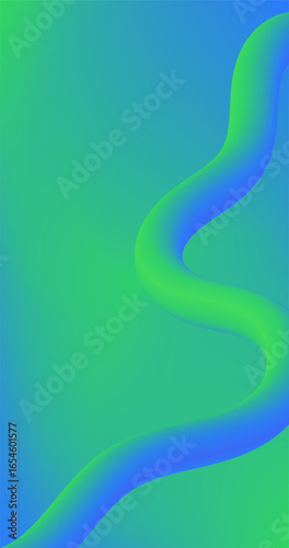 Green Blue Gradient Abstract background with Curvy Fluid Line and Copy Space