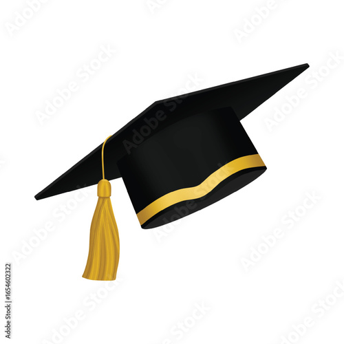 Mortarboard, Academic cap, Graduate cap, Oxford cap - cut out silhouette vector icon
