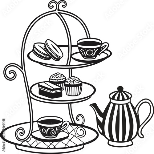 Decorative Tea with Biscuit Vector