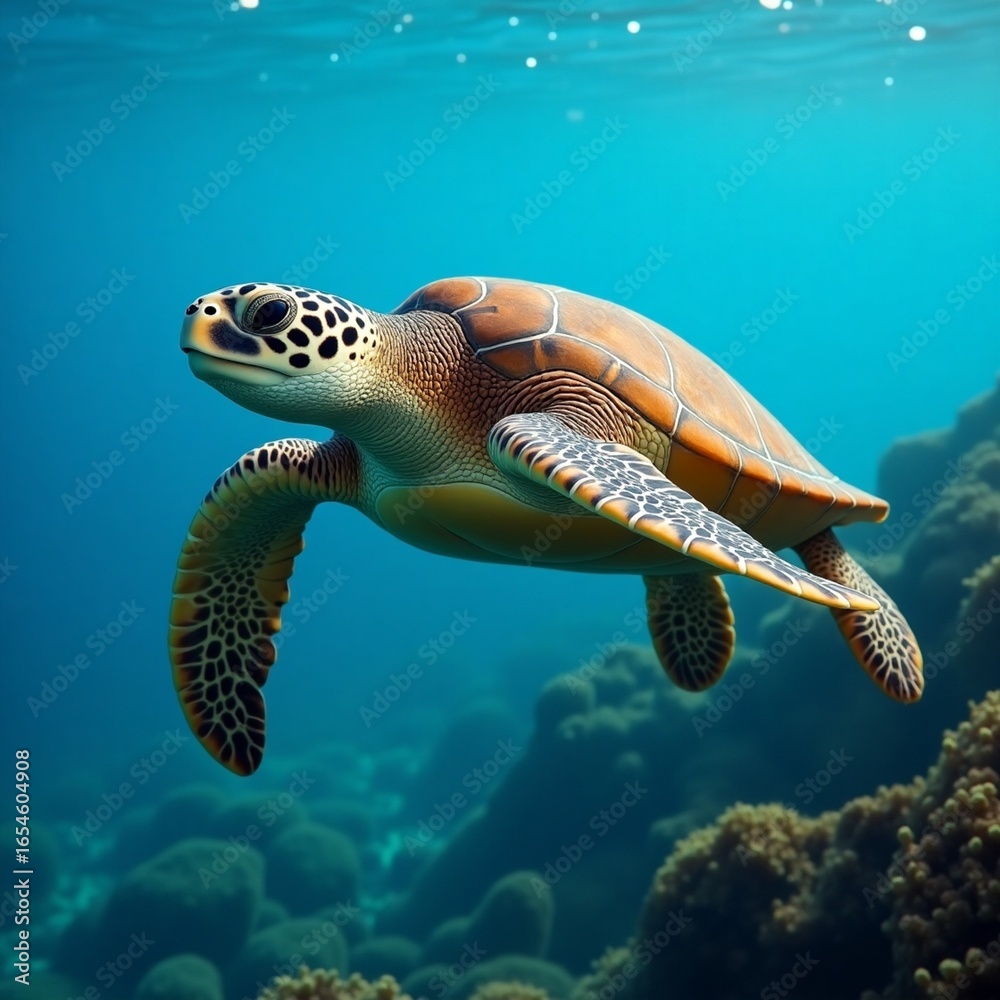 Obraz premium sea turtle swimming