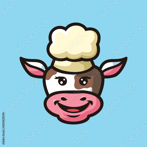 Wallpaper Mural Kawaii Chef Cow Illustration - Cute Cooking Animal Logo Clipart Torontodigital.ca