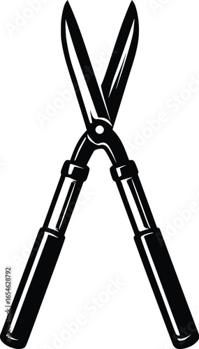hand drawn leaf cutting scissors vector illustration