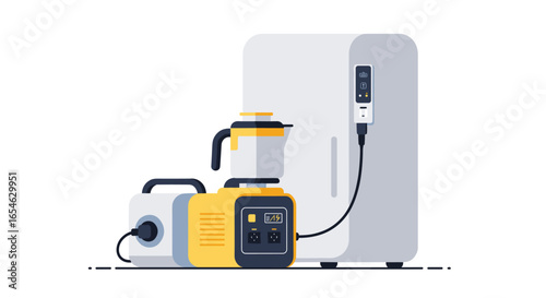 Home appliances powered by portable generator for emergencies
