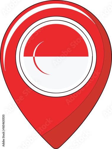 Stylized Location Marker Featuring Indonesian National Colors Free Download Stylized Location Marker Featuring Indonesian National Colors - GFXLoad