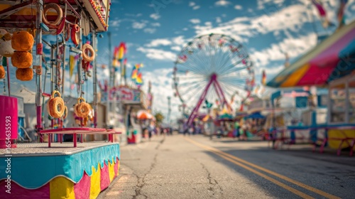 Carnival games booths colorful fairground
