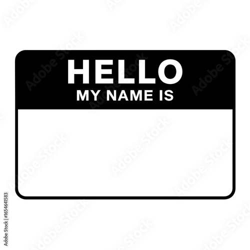 Hello my name is badge template blank label tag illustration