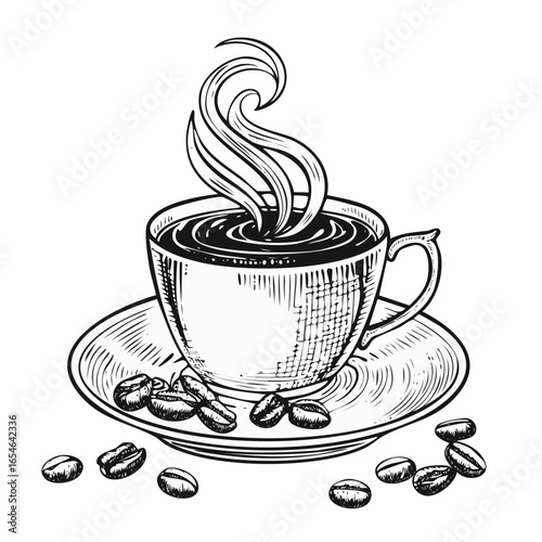 Turkish Coffee Image vector. Turkish Coffee Stock Illustration on white background.