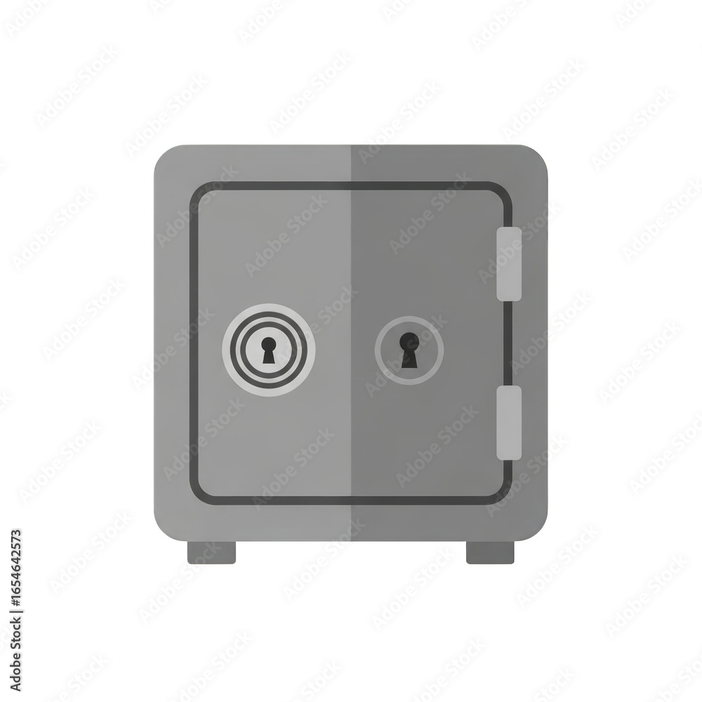 Simple Illustration of a Safe financial investment security treasury strongbox concept sign banking protection style metal Simple Illustration of a Safe financial investment security treasury strongbox concept sign banking protection style metal