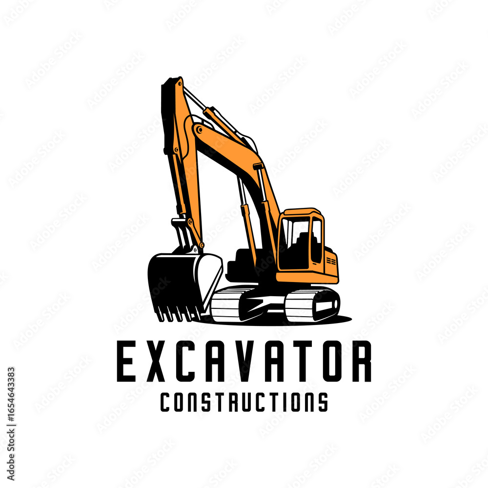 Naklejka premium excavator construction simple design 