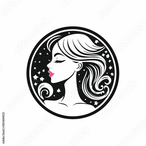 Feminine woman beauty logo design template vector on white background.
