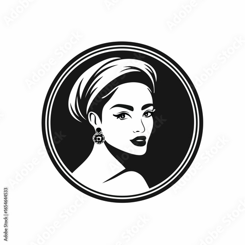 Feminine woman beauty logo design template vector on white background.
