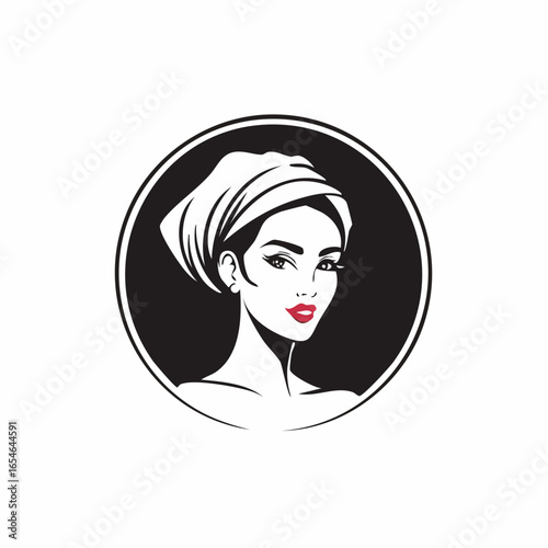 Feminine woman beauty logo design template vector on white background.