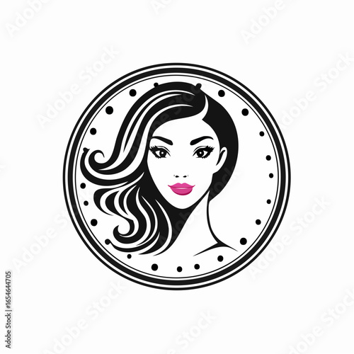 Feminine woman beauty logo design template vector on white background.