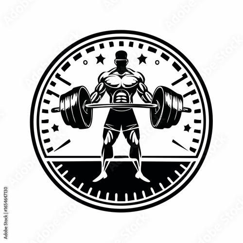 Fitness And Bodybuilding Logo Design Inspiration Vector image on white background.