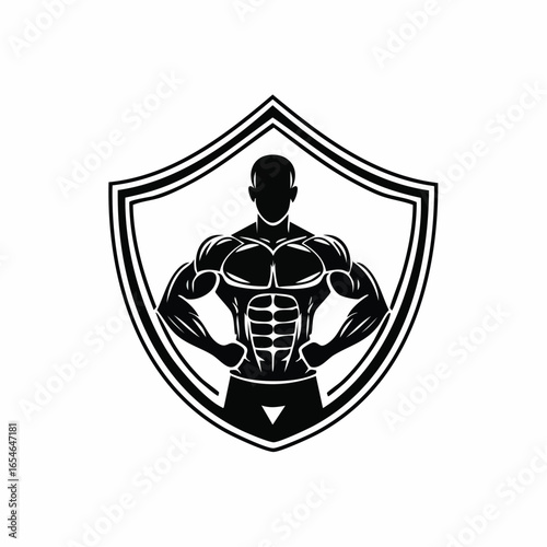 Fitness And Bodybuilding Logo Design Inspiration Vector image on white background.