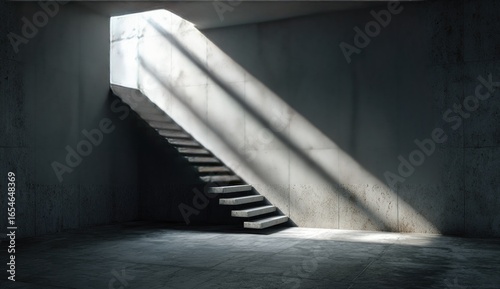 Sunlight streams into a concrete space
