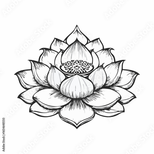Lotus Vesak Buddha Vectors and Illustrations isolated on white background.