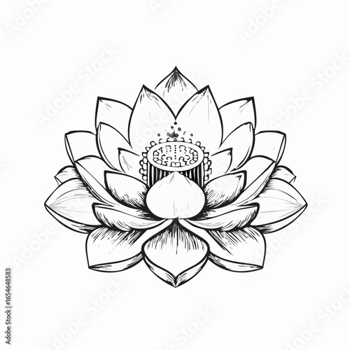 Lotus Vesak Buddha Vectors and Illustrations isolated on white background.