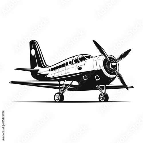 Turboprop Aircraft image Vectors and Vector Art isolated on white background.
