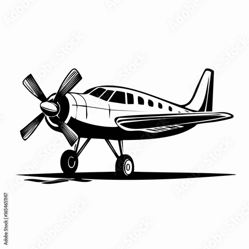 Turboprop Aircraft image Vectors and Vector Art isolated on white background.