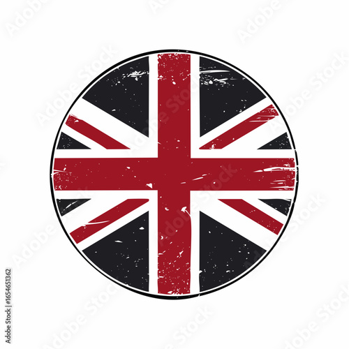 Vintage Grunge UK Flag image vector isolated on white background.