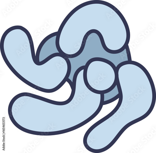 Stylized icon of a Corpus Albicans, the fibrous scar tissue in the ovary. Represents the final, regressed stage of the corpus luteum in the female reproductive cycle.