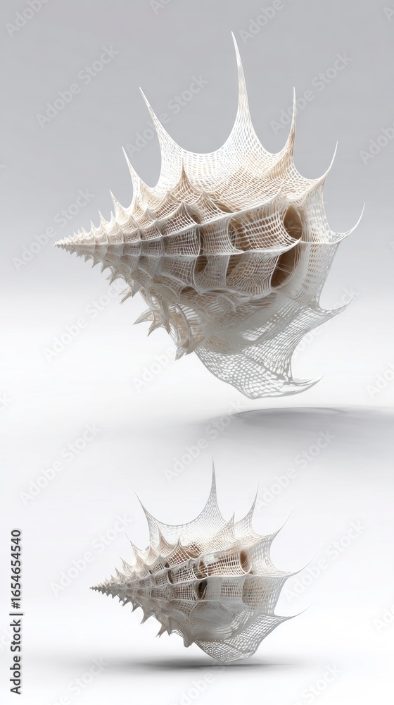 Obraz premium Detailed spiky seashell isolated
