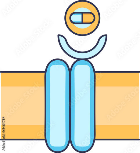 A diagram of a ligand-gated ion channel. A ligand (drug/neurotransmitter) approaches its receptor on a transmembrane protein, poised to open the channel and allow ion flow across the cell membrane.