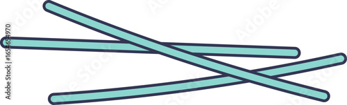 A minimalist illustration of microtubules. These rod-like filaments represent the cell's cytoskeleton, crucial for structure, transport, and cell division. Vector icon style.