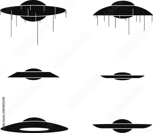 Collection of ufo silhouettes various designs