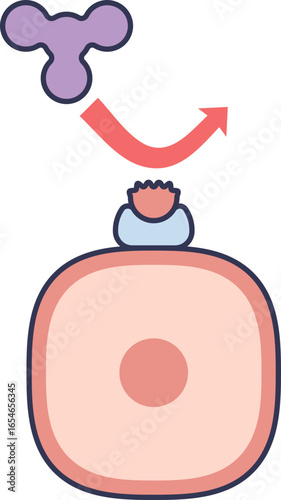 Diagram of insulin resistance. An insulin molecule is unable to bind to a faulty receptor on a cell, preventing the cell from responding to the hormone's signal for glucose uptake.