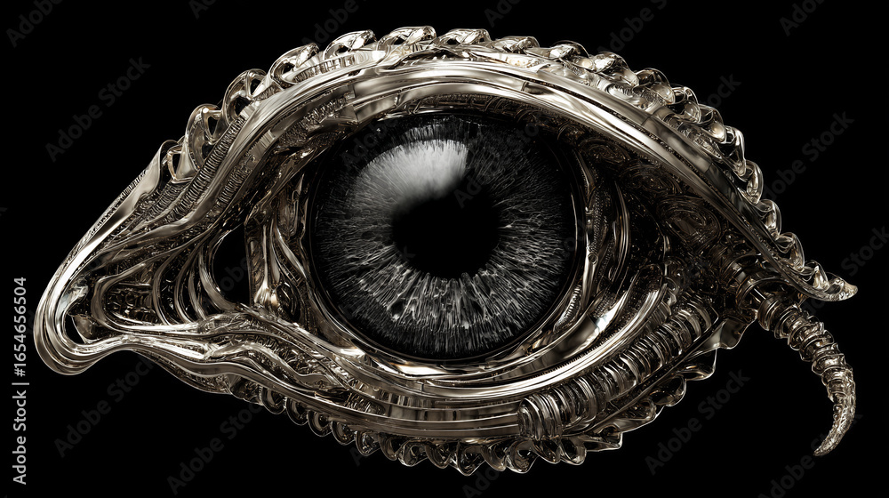 Obraz premium Bionic Robotic Eye with Metallic Casing