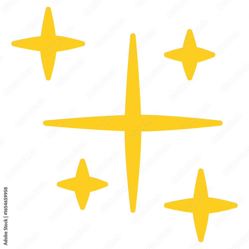 Obraz premium Simple Geometric Yellow Starburst Shape Sparkle Icon Illustration Design