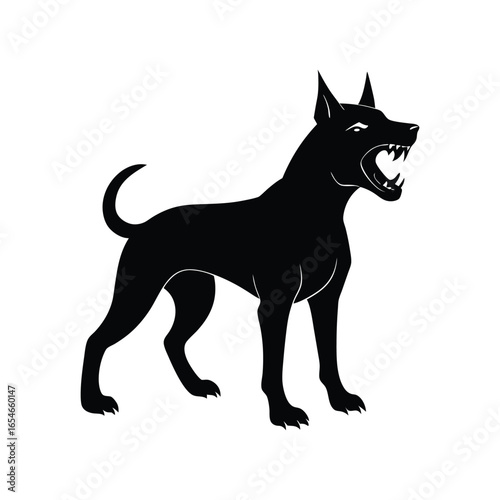 Violent dog vector silhouette