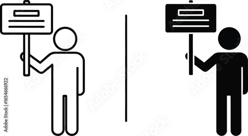 Protest sign vector illustration demonstration activism icon