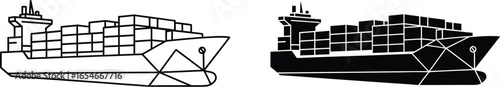Container ship vector illustration cargo freight transport