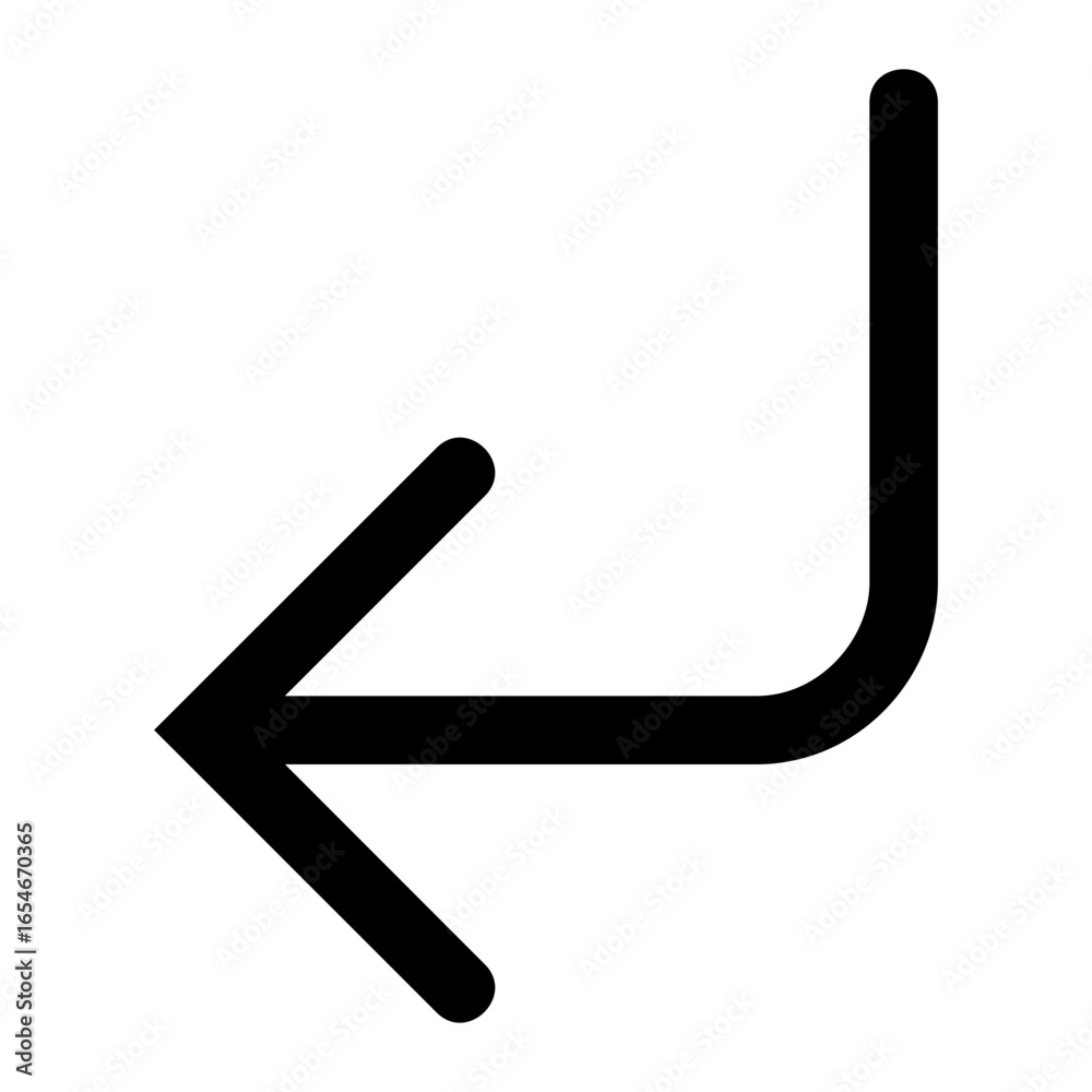 Left Turn Arrow Icon, Navigation, Back Button, UI Element Left Turn Arrow Icon, Navigation, Back Button, UI Element