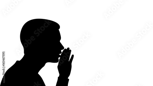 Person whispering silhouette vector isolated