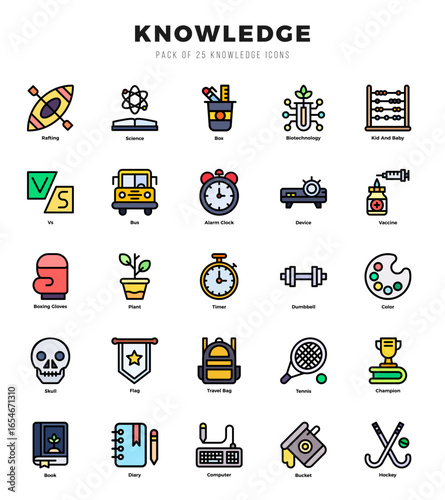 Knowledge icons set for website and mobile site and apps.