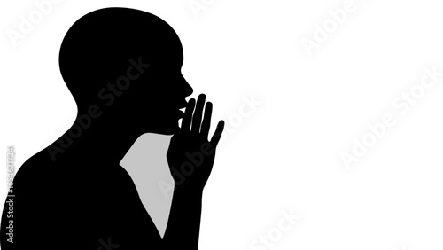 Person whispering silhouette vector isolated 