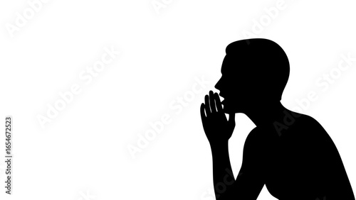 Person whispering silhouette vector isolated 