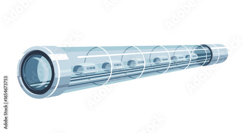Innovative transparent pipeline with integrated sensors and monitoring systems exemplifying modern infrastructure technology for efficient fluid