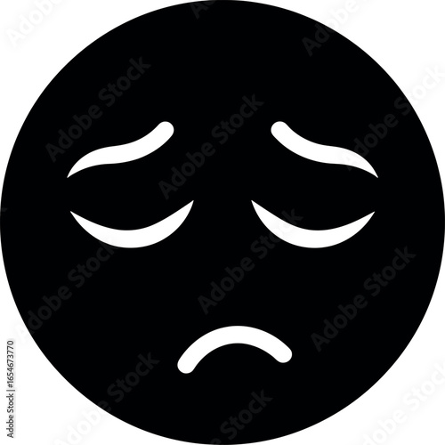 Vector art of sad face icon isolated on white background transparent background