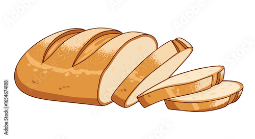 Freshly Baked Sliced Bread Loaf with Crispy Golden Crust and Soft Interior for Toasting and Sandwiches