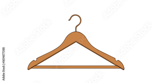 Simple Wooden Clothes Hanger Display for Wardrobe or Retail Showcase to Organize Clothing Items and Maintain Neat, Tidy Appearance with Classic Design