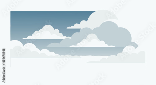 Serene Sky with Fluffy Clouds Creating a Calm Atmosphere and Natural Skyscape for Relaxation and Reflection