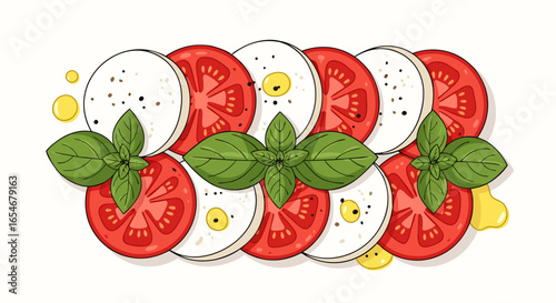 Fresh tomato and mozzarella salad with basil leaves and olive oil highlighting vibrant colors and appetizing presentation for healthy cuisine ideas